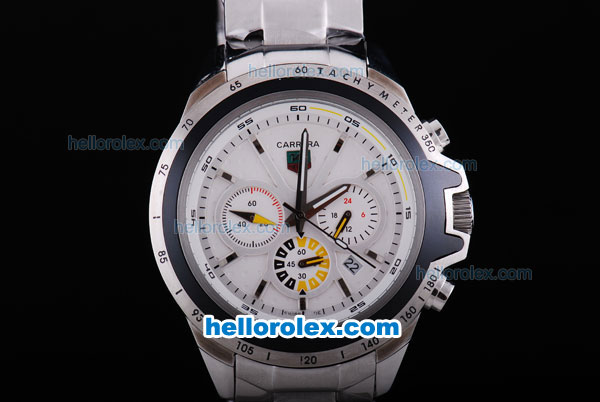 Tag Heuer Carrera Working Chronograph with White Dial - Click Image to Close